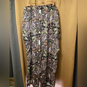 Tahari 3x paisley printed wide leg pants